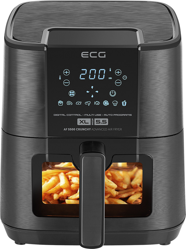 Friteuza cu aer cald ECG AF 5500 Crunchy, 5.5 L, 1350 W, control temperatura 80-200°C