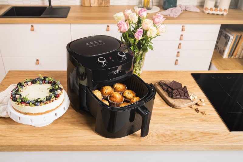 Friteuza cu aer cald ETA Fritta 2168 90000, 7.2 litri, 1800 W, 160-220 °C, 8 programe, negru