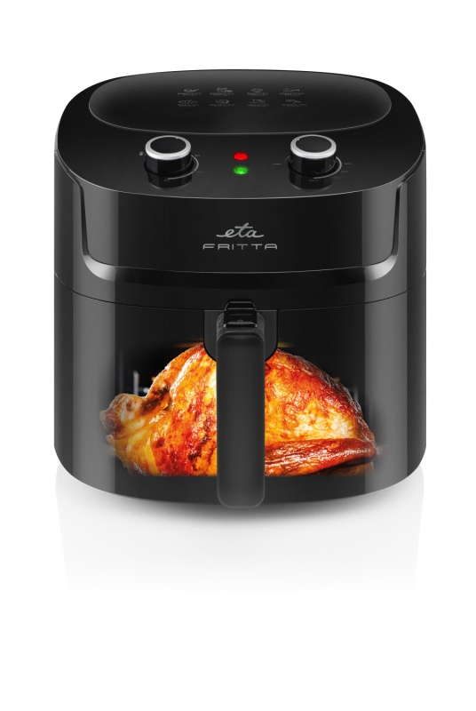 Friteuza cu aer cald ETA Fritta 2168 90000, 7.2 litri, 1800 W, 160-220 °C, 8 programe, negru