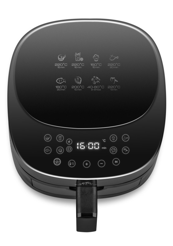 Friteuza cu aer cald ETA Vista Digi 1168 90000, 1300W, 4.3 litri, 8 programe, 40-220 °C, negru