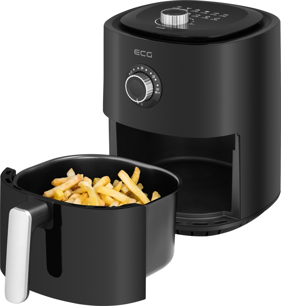 Friteuza cu aer fierbinte ECG AF 4000 Simply Fry, 3.8 litri, 1300 W, 12 programe, control temperatura 80-200°C