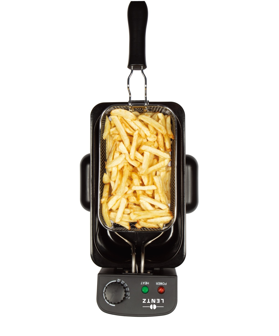 Friteuza cu ulei LENTZ 10200, 3 litri, 2000 W, termostat cu reglare continua 150-190°, otel inoxidabil