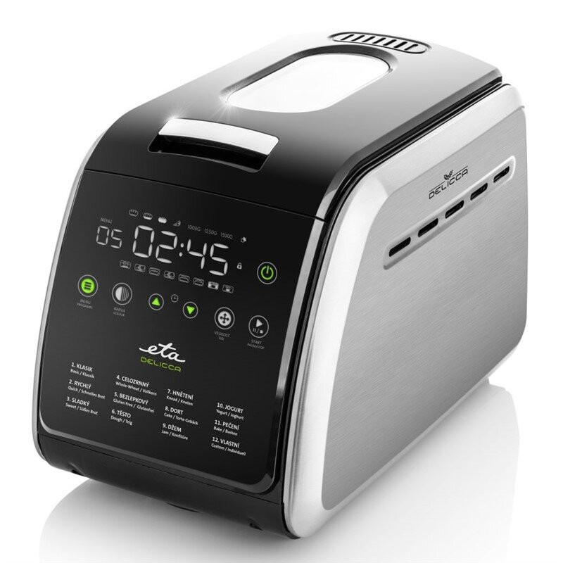 Masina de facut paine ETA Delicca II 7149, 850W, 12 programe, capacitate 1,5 kg, otel inoxidabil