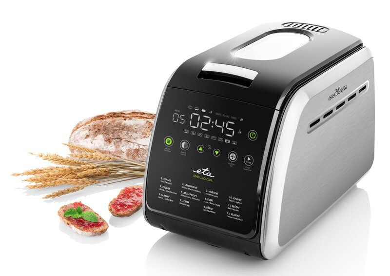 Masina de facut paine ETA Delicca II 7149, 850W, 12 programe, capacitate 1,5 kg, otel inoxidabil