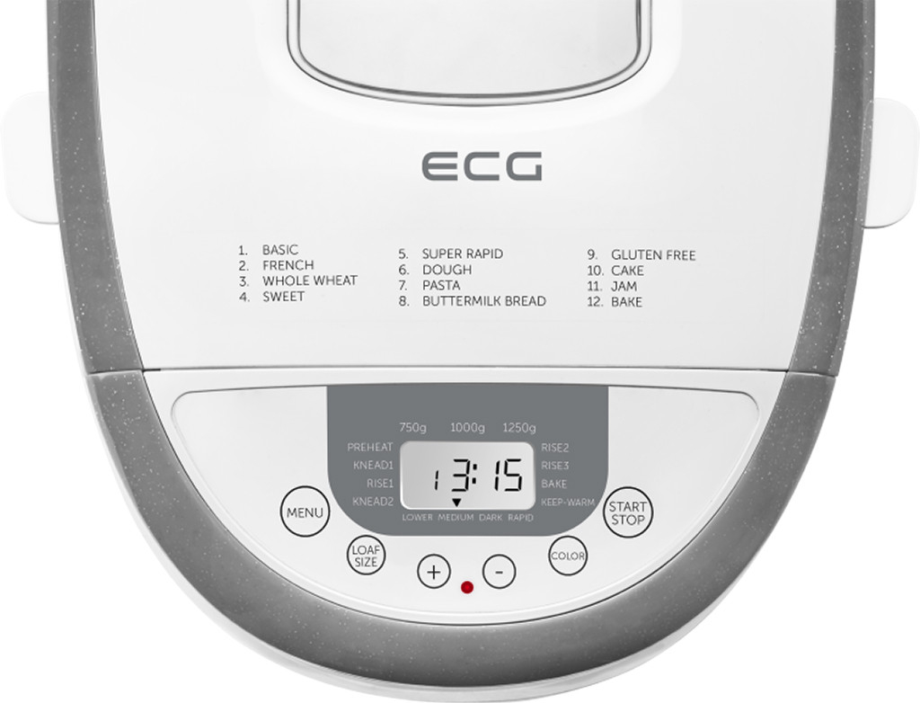 Masina de preparat paine ECG PCB 82120, 850W, 12 programe, LCD, 1250 g