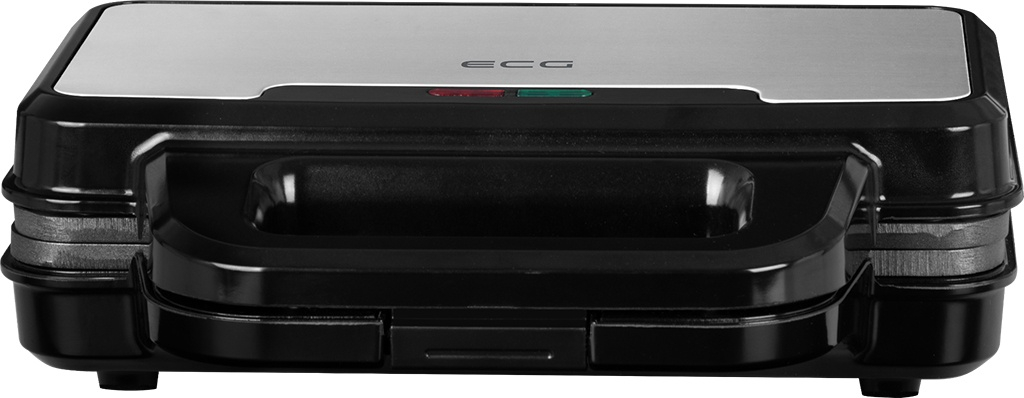 Sandwich maker ECG S 2120 Grande, 900 W, 4 sandvisuri triunghiulare, design din otel inoxidabil si plastic