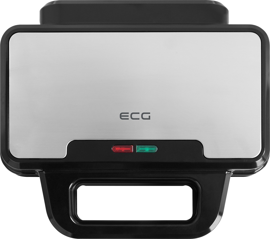 Sandwich maker ECG S 2120 Grande, 900 W, 4 sandvisuri triunghiulare, design din otel inoxidabil si plastic