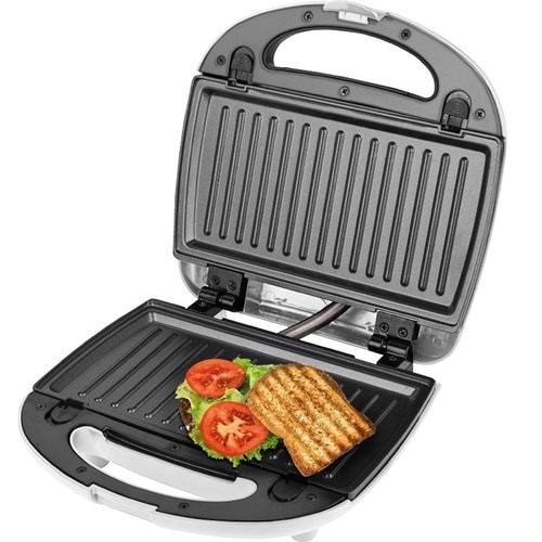 Sandwich-maker ECG S 399 3in1, alb, 700W, 3 tipuri de placi detasabile