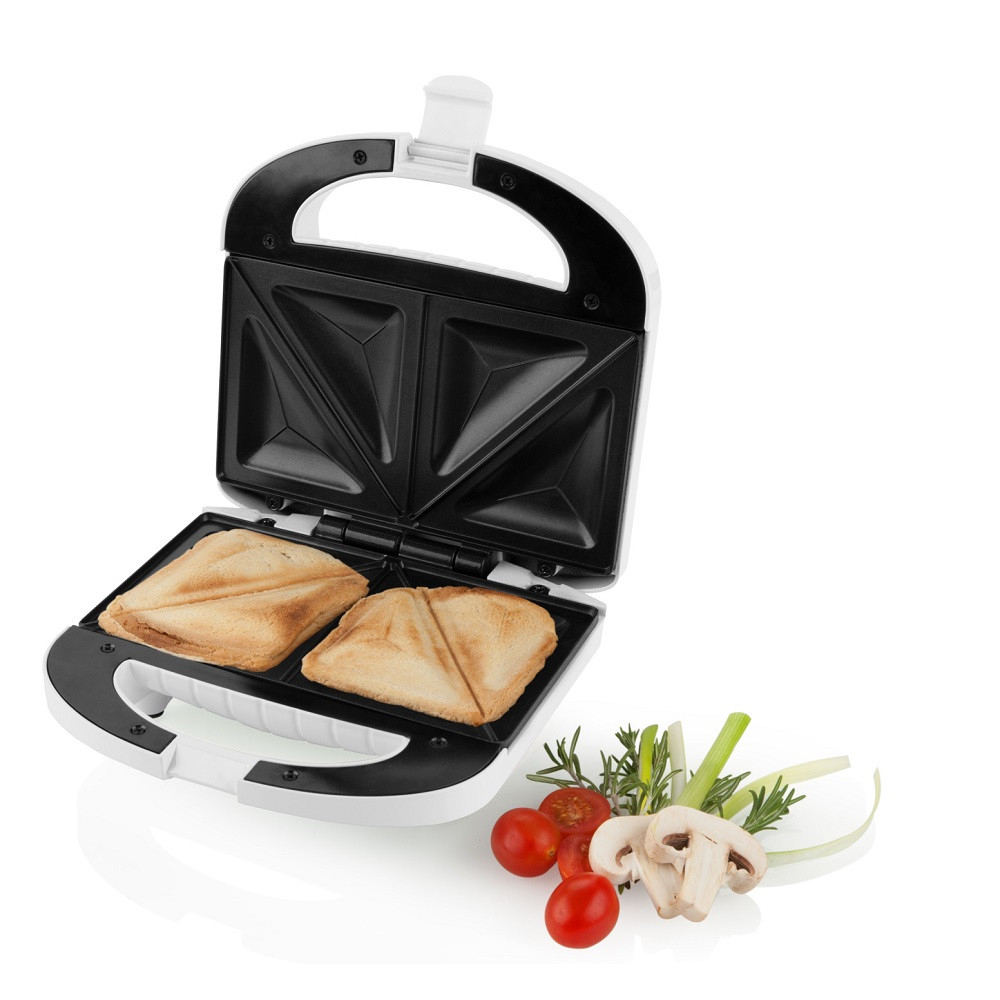 Sandwich maker GALLET SAUMUR CRO625, 800 W, 4 sandwich-uri triunghiulare, alb