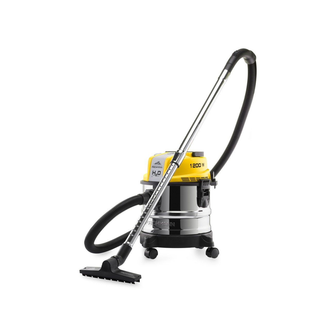 Aspirator multifunctional ETA Fachmann 4211 90000, 1200W, 15 litri, aspirare uscata si umeda, functie de suflare, negru/galben