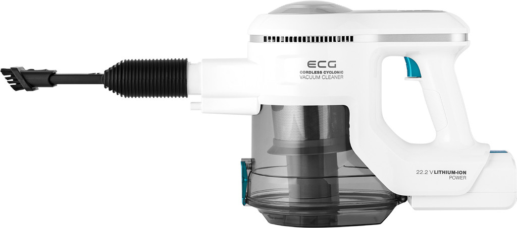 Aspirator vertical portabil 2in1 ECG VT 3620 Jean, 130 W, baterie Li-Ion 22.2 V, recipient 1.2 L, alb cu albastru
