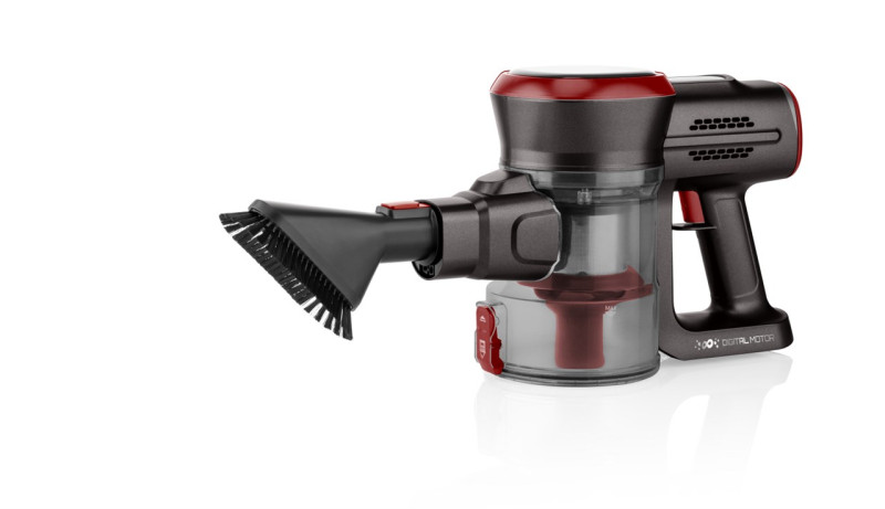 Aspirator vertical 2 in 1 ETA Fenix 2233 90000, baterie Li-Ion 25.2 V / 2200 mAh, recipient 0.6 l, gri cu rosu
