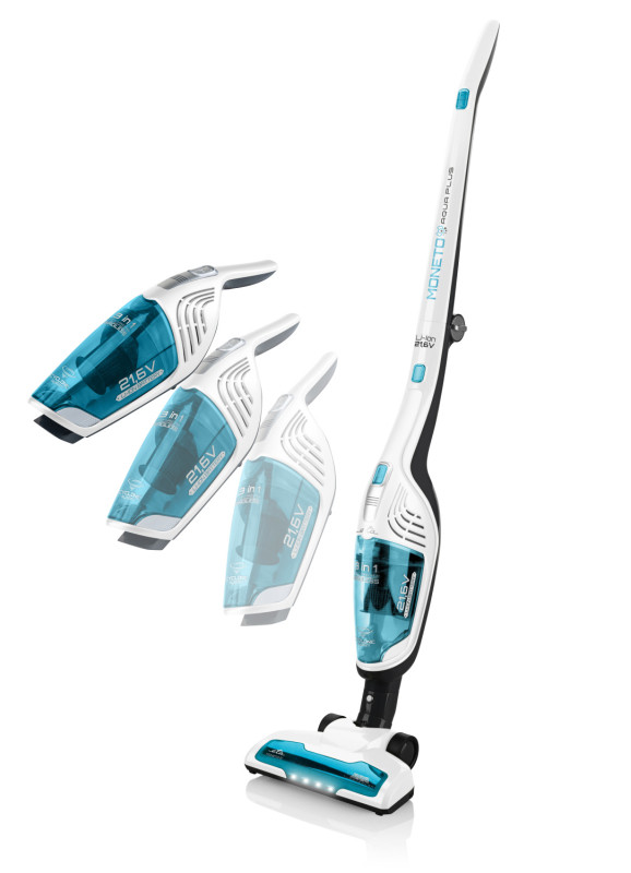 Aspirator vertical si mop 3 in 1 fara fir ETA Moneto II AQUA PLUS 6453 90000, Li-ion 21.6 V, 0.55 l