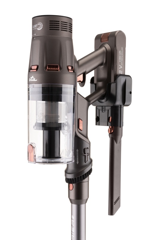 Aspirator vertical 3 in 1 ETA Terier 5247 90000, motor digital 500 W, baterie Li-Ion 25,2 V, afisaj OLED, maro