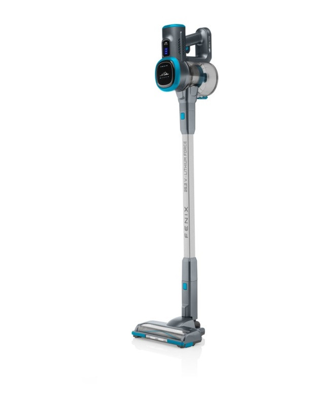 Aspirator vertical 2 in 1 ETA Fenix 1233 90000, baterie Li-Ion 25.2 V / 2200 mAh, recipient 0.6 l, gri cu albastru