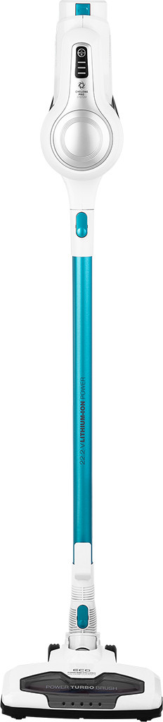 Aspirator vertical portabil 2in1 ECG VT 3620 Jean, 130 W, baterie Li-Ion 22.2 V, recipient 1.2 L, alb cu albastru