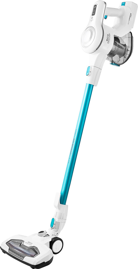 Aspirator vertical portabil 2in1 ECG VT 3620 Jean, 130 W, baterie Li-Ion 22.2 V, recipient 1.2 L, alb cu albastru