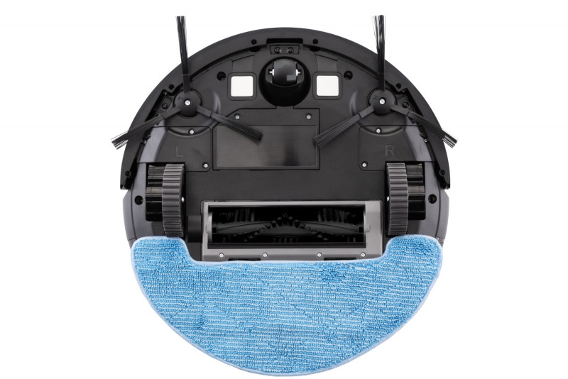 Robot aspirator cu mop ETA Aron 2512 90000, Wi-Fi, baterie Li-Ion 14.4 V, 300 ml, autoincarcare, navigare giroscopica, negru