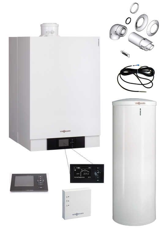 Viessmann Vitodens 200-W 49 kW cu boiler monovalent Vitocell 300L (B2HAR56)
