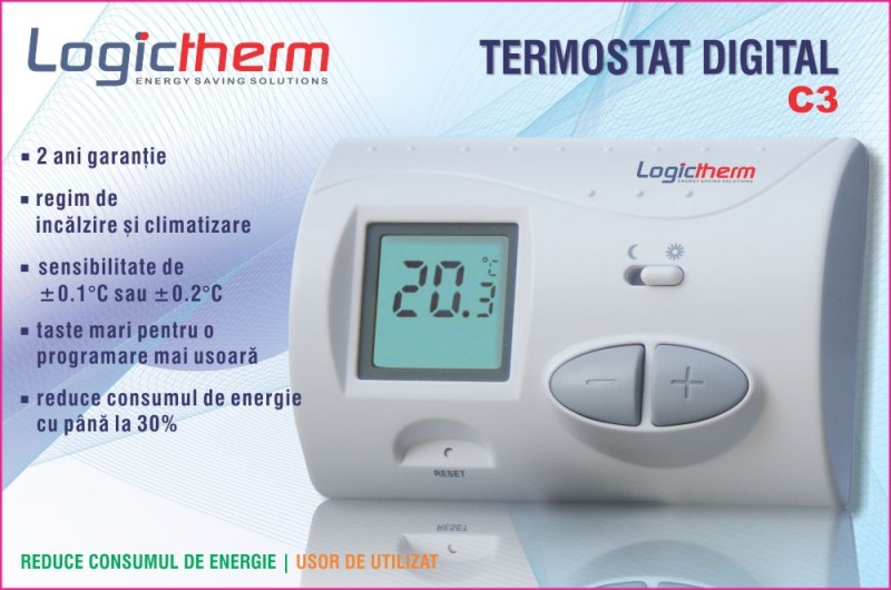 Termostat de ambient cu fir Logictherm C3 (WAT 127)