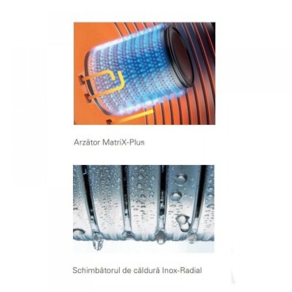 Viessmann Vitodens 100-W, 25 kW, cu boiler monovalent pentru apa calda menajera de 120 litri (Z022915)