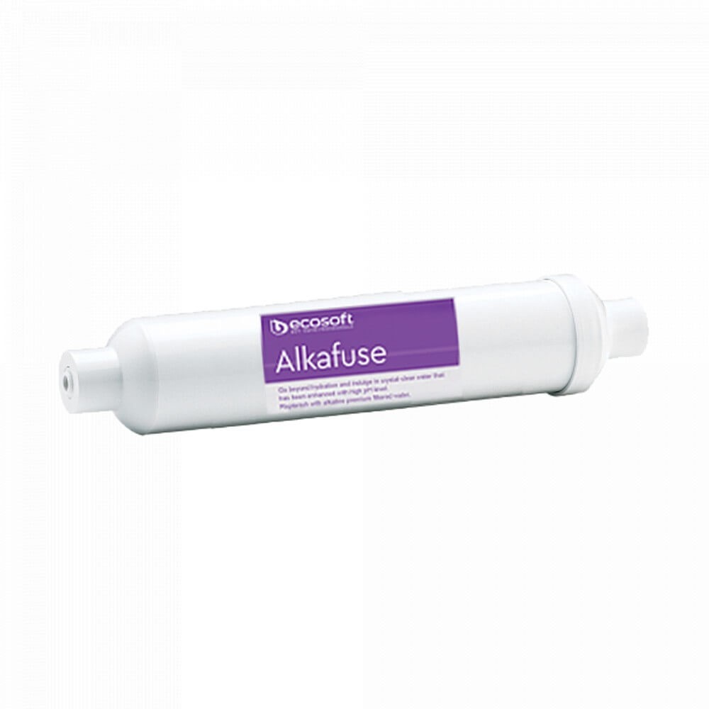 Filtru inline alcalinizare si remineralizare Ecosoft Alkafuse, crestere PH 7-10, conectori rapizi, compatibil sisteme osmoza inversa