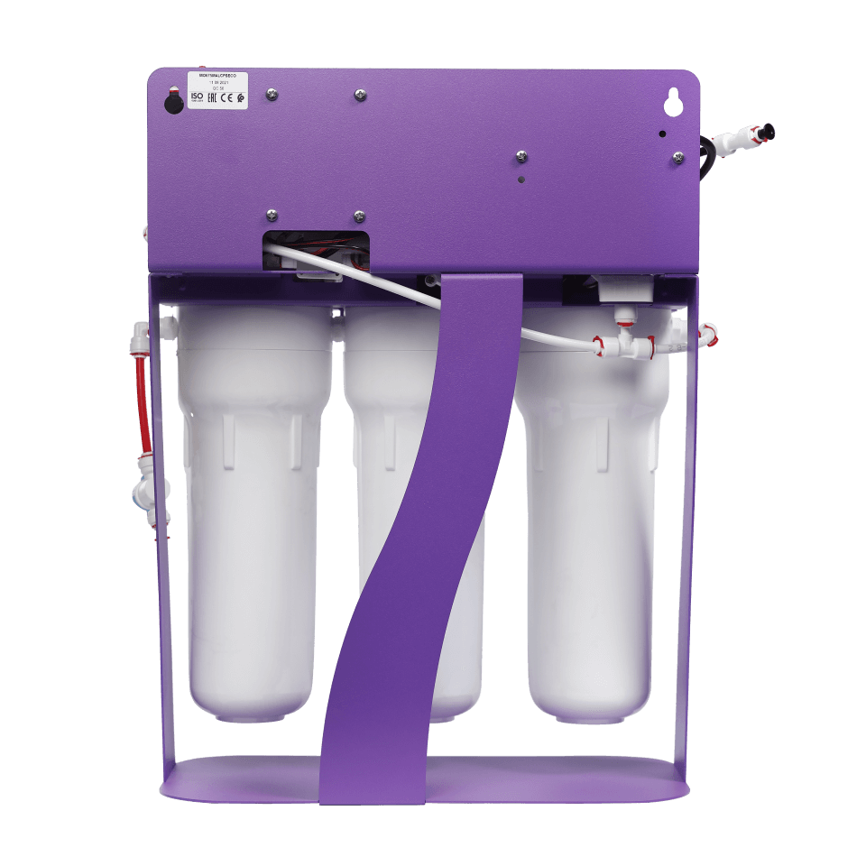 Sistem de osmoza inversa Ecosoft Alkafuse PRO, 6 stadii de filtrare, pompa booster inclusa, remineralizare cu calciu si magneziu, crestere pH 7-10, membrana 75 GPD, cadru metalic