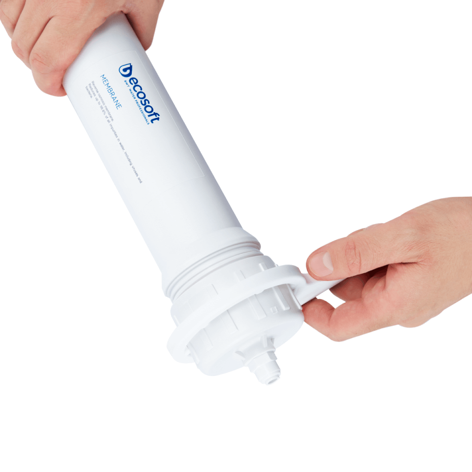 Sistem de osmoză inversă Ecosoft Standard, 5 stadii de filtrare, membrană 50 GPD, bazin de stocare 12 litri inclus, funcționare fără electricitate