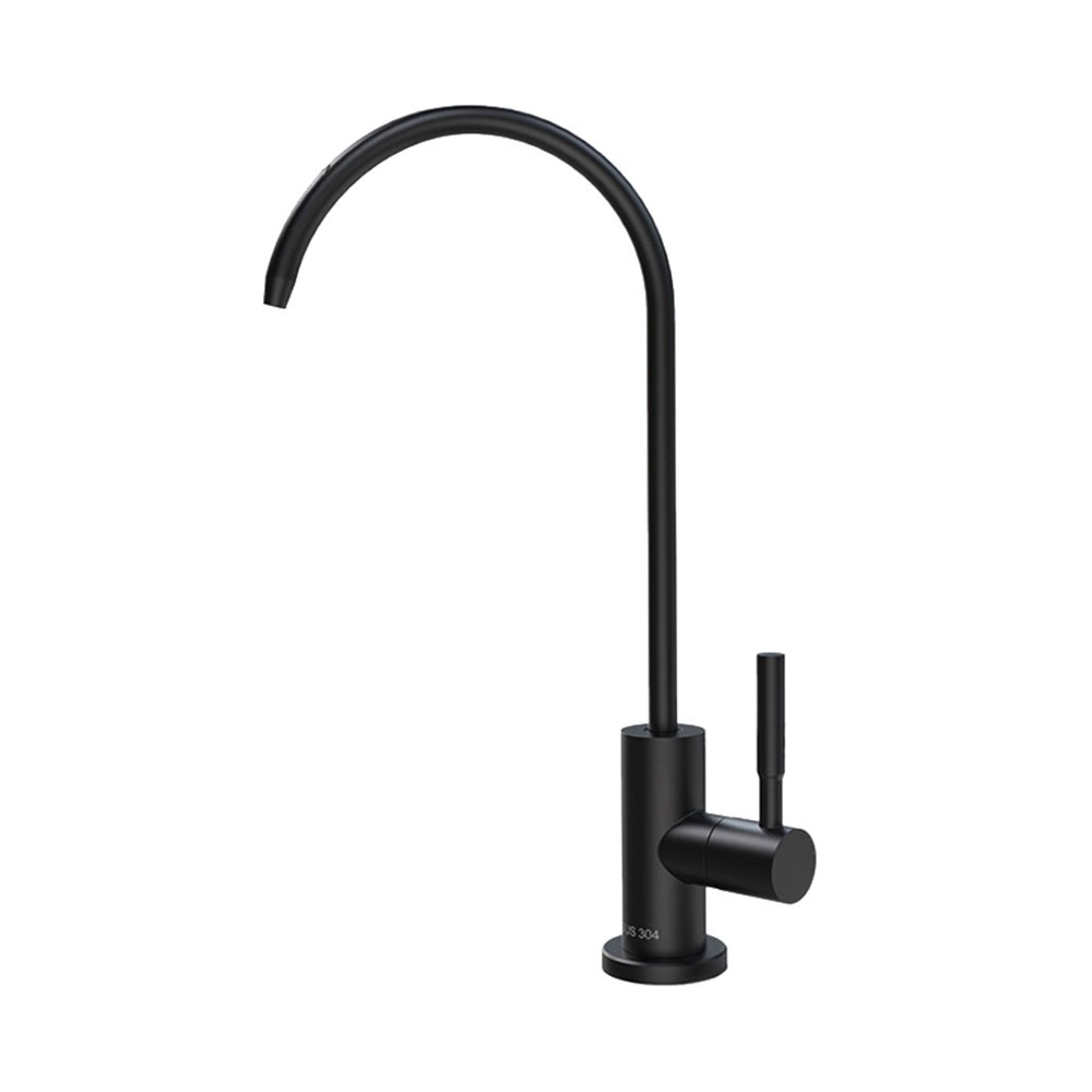 Baterie pentru sisteme de filtrare FILTRO Modern Black, monocomandă cu cartuș ceramic, pipă pivotantă 360°, conexiune rapidă 1/4 (6 mm), montaj pe blat