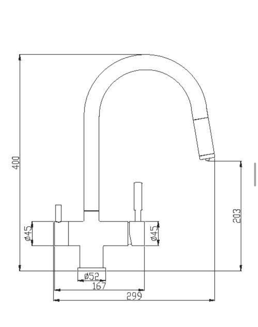 Baterie bucatarie cu 3 cai Premier Extend, finisaj cromat inox, dus extractibil, pipa pivotanta 180°, cartus ceramic, alimentare separata apa filtrata si apa menajera rece/calda