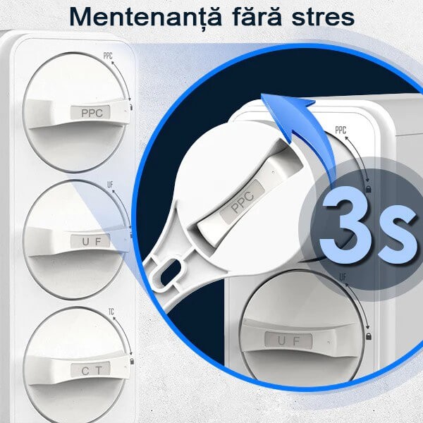 Sistem ultrafiltrare FILTRO UF99, 4 stadii, membrana 0.01 microni, cartuse twist, debit 3.8 litri/min, fara electricitate, montaj sub chiuveta