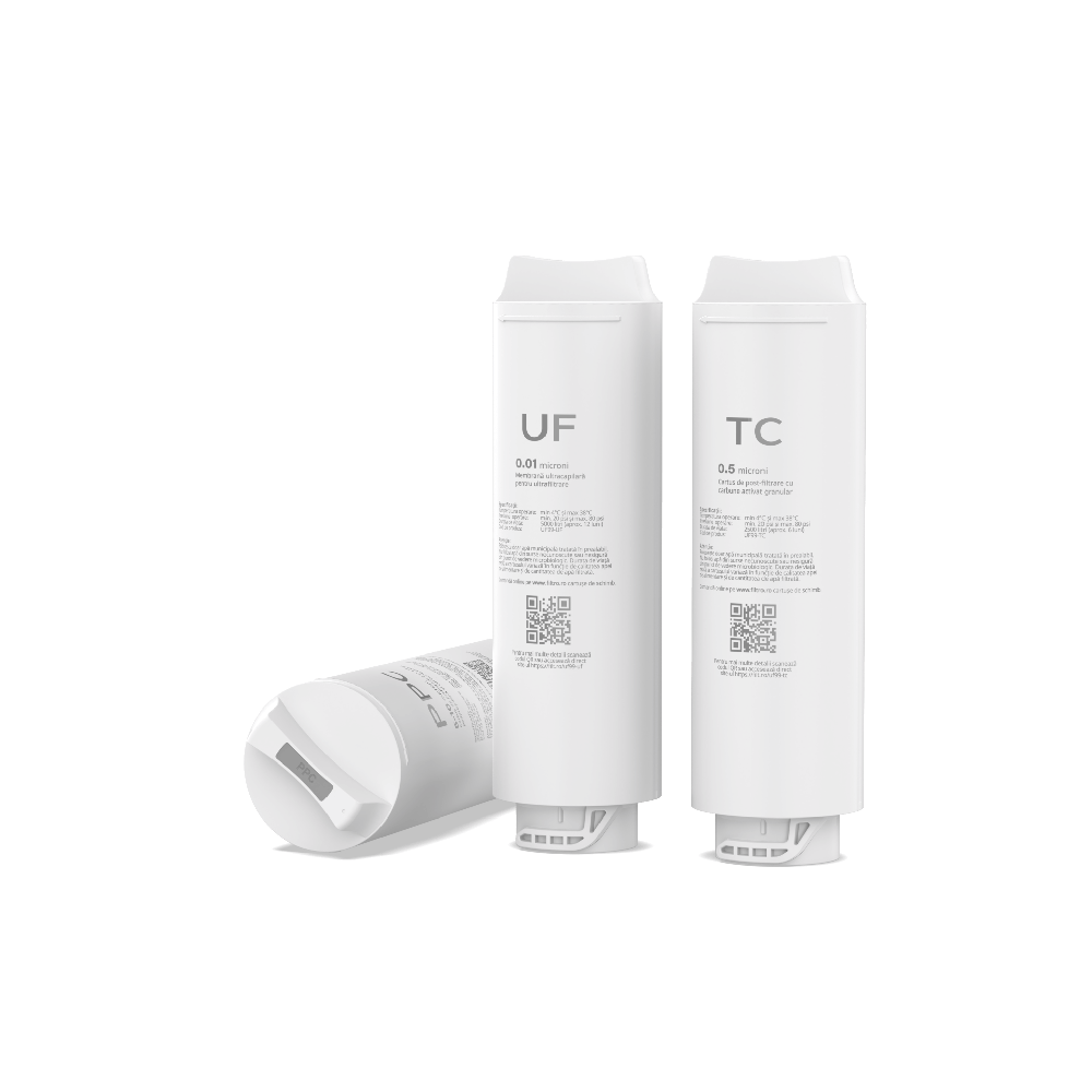 Cartus prefiltru FILTRO UF99-PPC, 2 in 1 polipropilena si carbune activat bloc, filtrare 5 microni, schimb la 6 luni sau 2500 litri