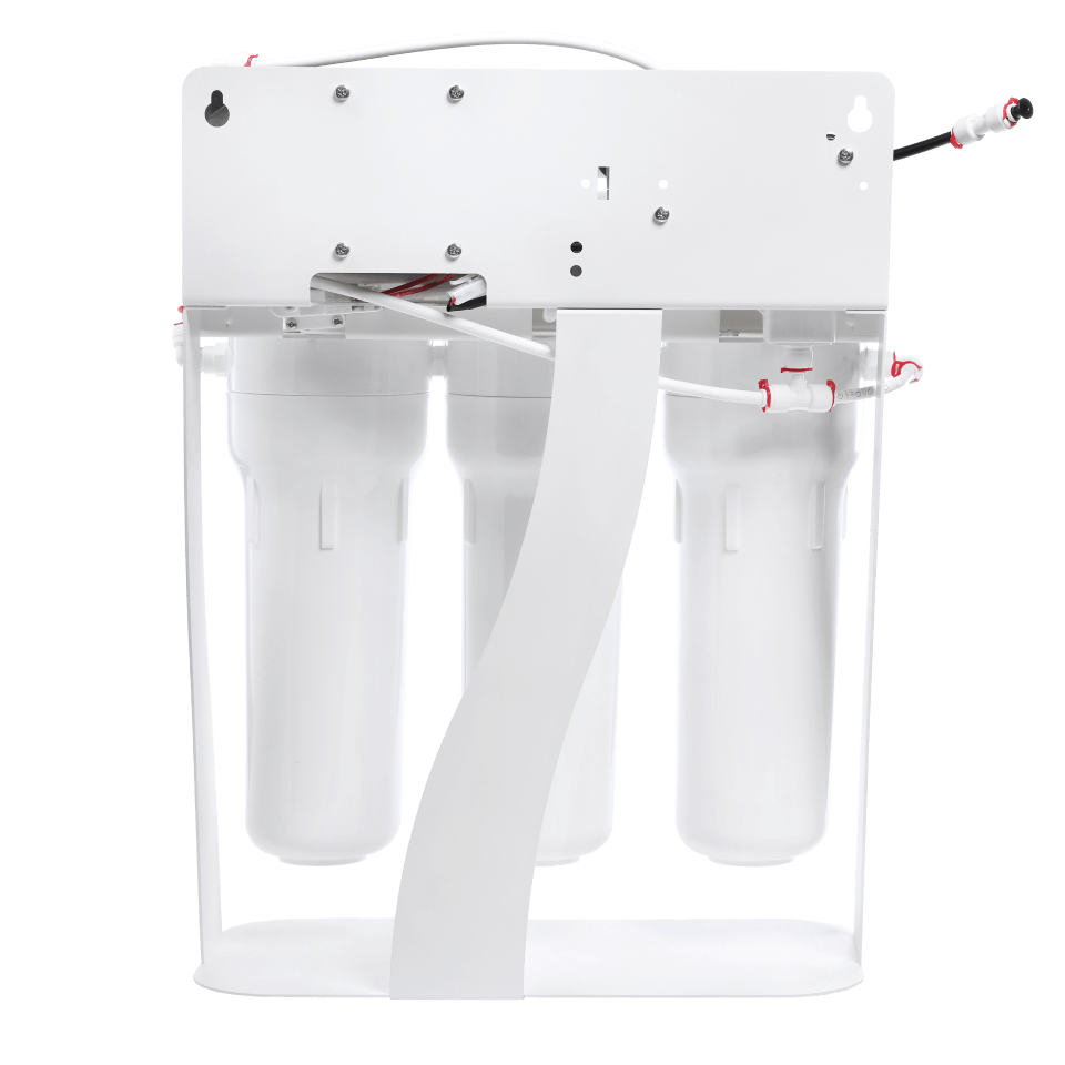 Sistem osmoza inversa cu pompa booster Ecosoft Standard PRO, 5 stadii de filtrare, membrana 50 GPD, bazin stocare 12 litri inclus, filtrare 0.0001 microni
