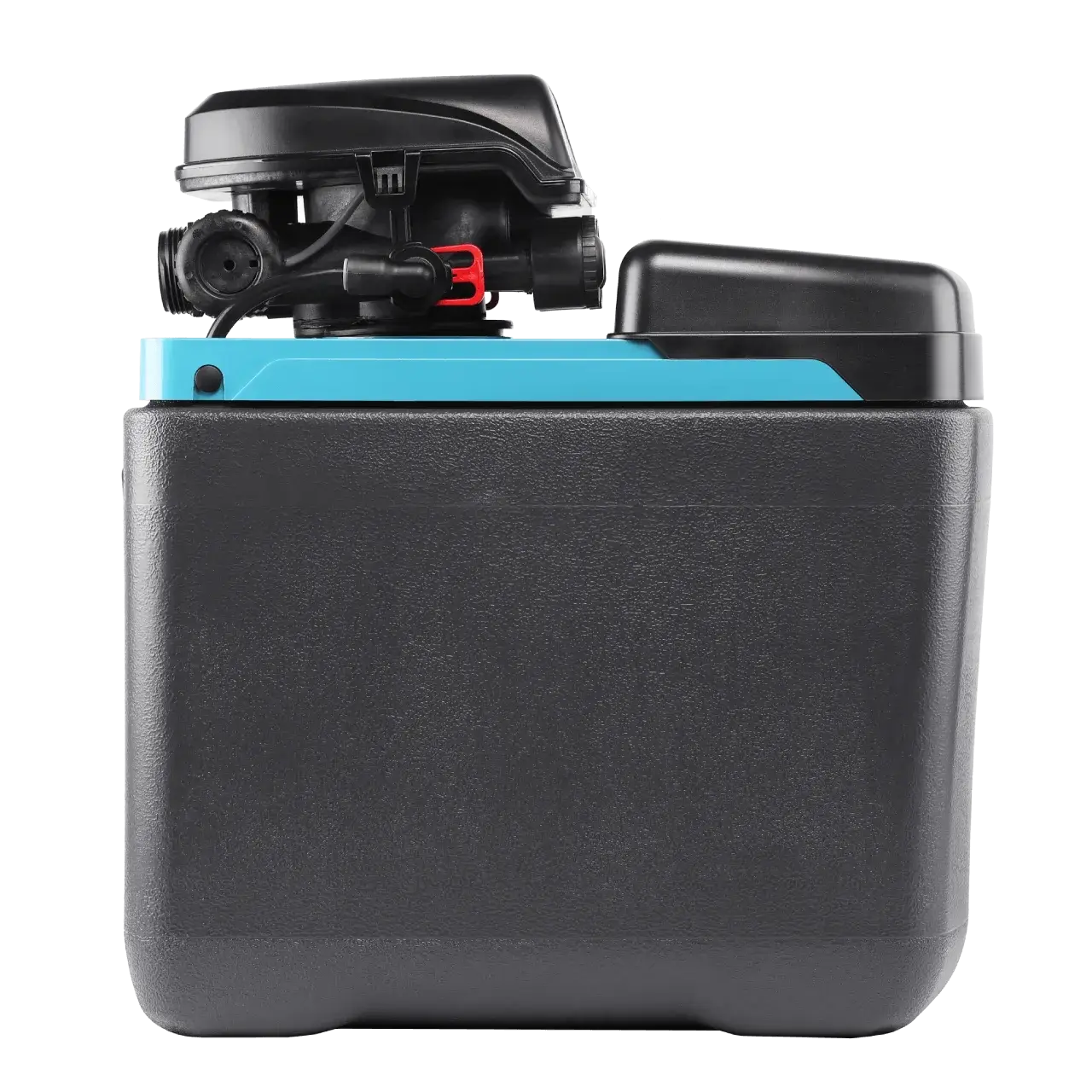 Dedurizator apa cabinet FILTRO Blue 100, valva Clack DV 1 inch, 10 litri rasina Dowex, debit 1.2 m3/h, regenerare volumetrica sau temporizata, inaltime 47 cm
