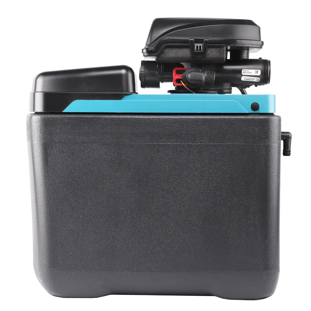 Dedurizator apa cabinet FILTRO Blue 100, valva Clack DV 1 inch, 10 litri rasina Dowex, debit 1.2 m3/h, regenerare volumetrica sau temporizata, inaltime 47 cm
