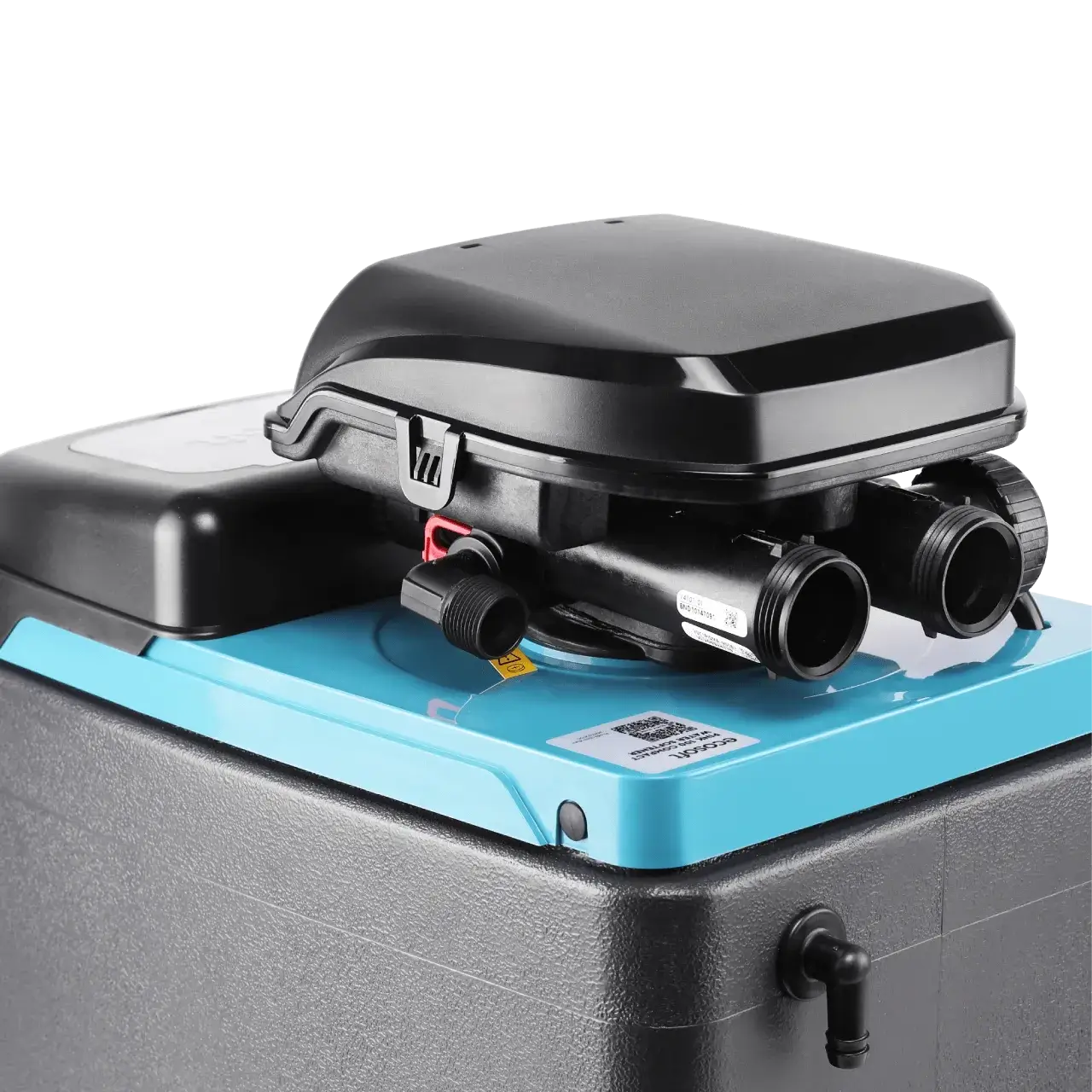 Dedurizator apa cabinet FILTRO Blue 200, valva Clack DV 1 inch cu regenerare timp/volum, 20 litri rasina Dowex, debit 1.8 m3/h, capacitate 4 m3, inaltime 74 cm
