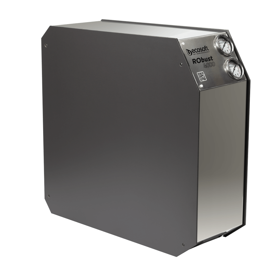 Sistem osmoza inversa profesionala Ecosoft ROBUST 4000, debit 180 litri/ora, 2 membrane de 500 GPD, pompa booster inclusa