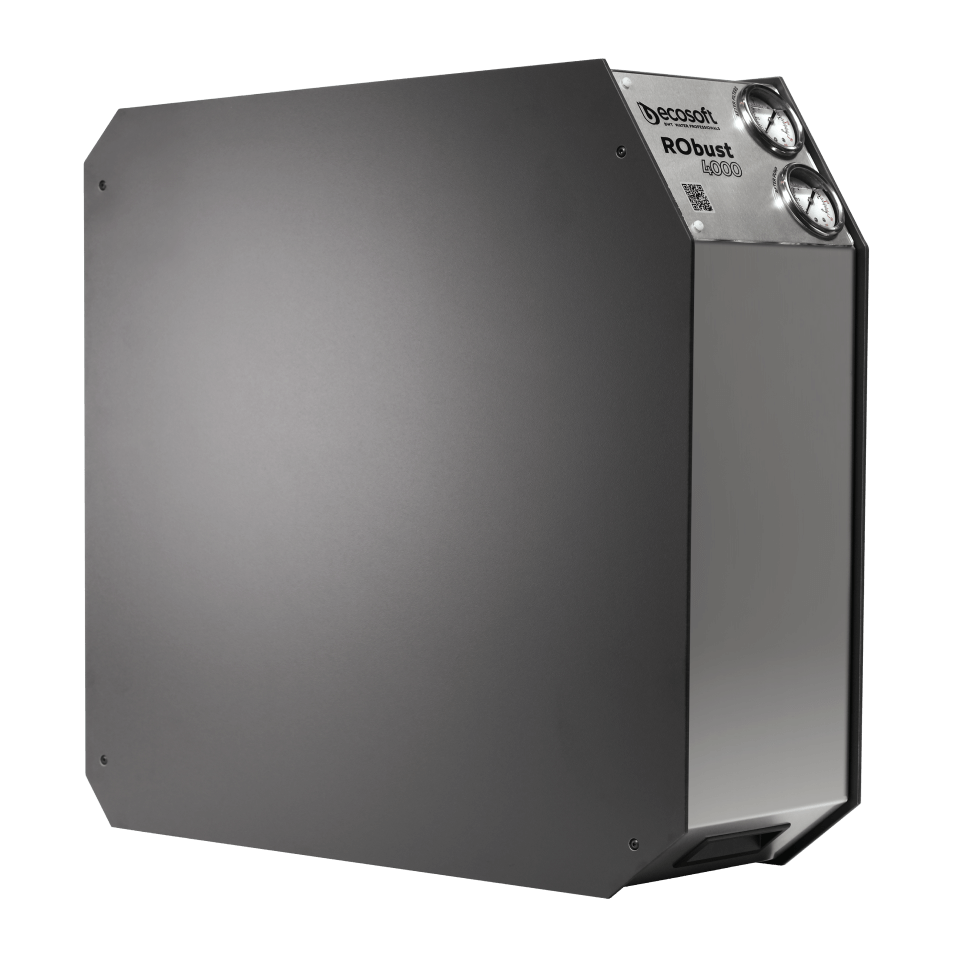 Sistem osmoza inversa profesionala Ecosoft ROBUST 4000, debit 180 litri/ora, 2 membrane de 500 GPD, pompa booster inclusa