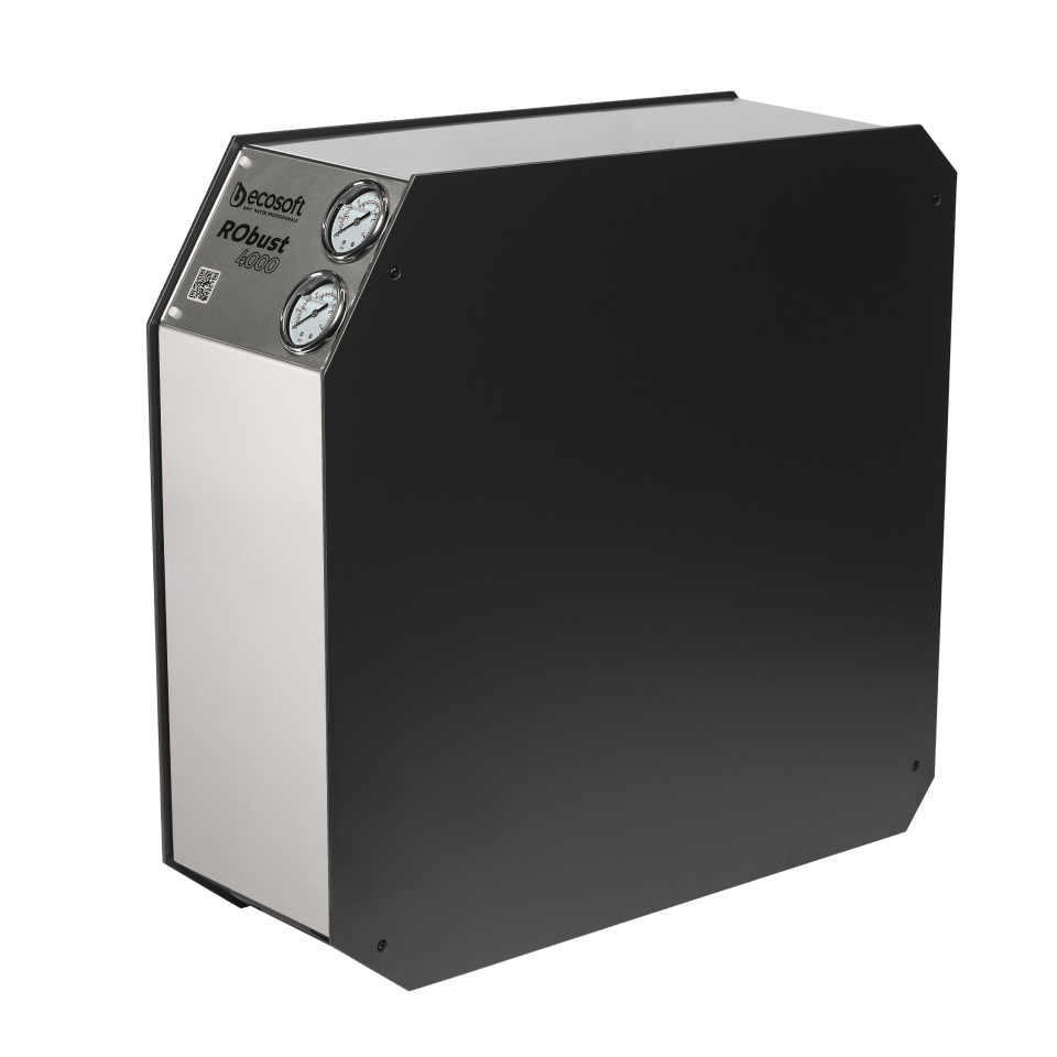 Sistem osmoza inversa profesionala Ecosoft ROBUST 4000, debit 180 litri/ora, 2 membrane de 500 GPD, pompa booster inclusa