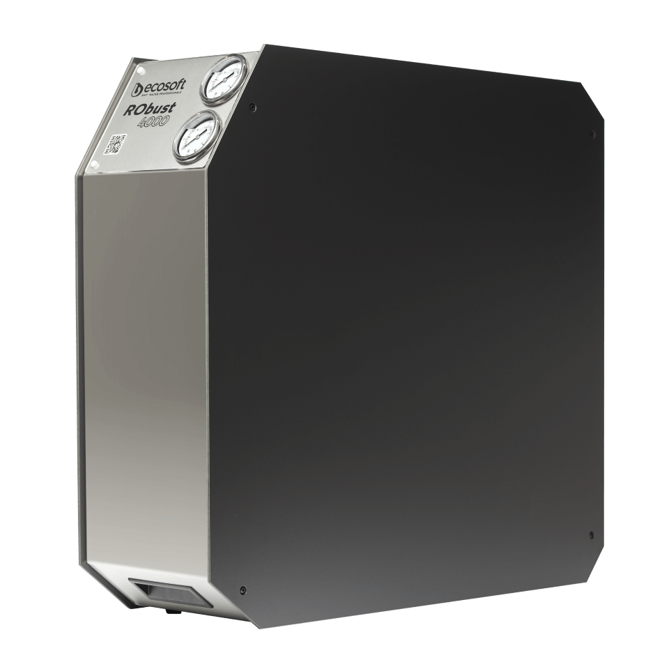 Sistem osmoza inversa profesionala Ecosoft ROBUST 4000, debit 180 litri/ora, 2 membrane de 500 GPD, pompa booster inclusa