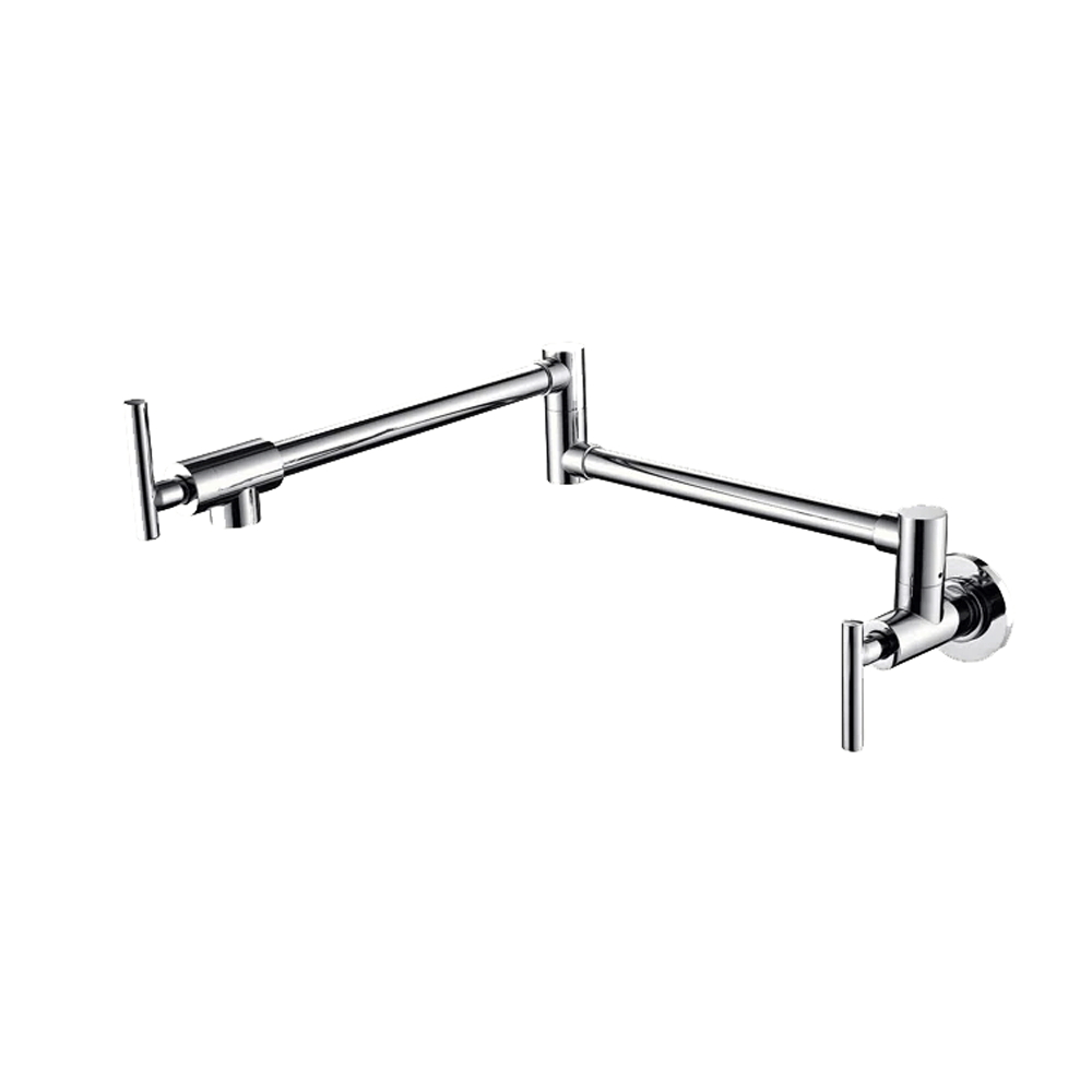 Baterie pentru umplere oale Premier Wall Chrome, montare in perete cu o cale, pipa pivotanta extensibila 61 cm, cartus ceramic monocomanda, finisaj cromat lucios din inox