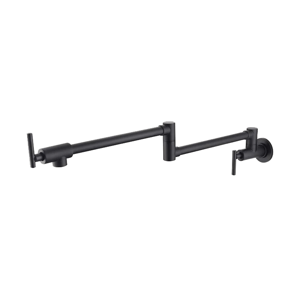 Baterie bucatarie pentru umplere oale Premier Wall Black, montare in perete, pipa pivotanta 180 grade extensibila 61 cm, monocomanda, finisaj negru mat, cartus ceramic