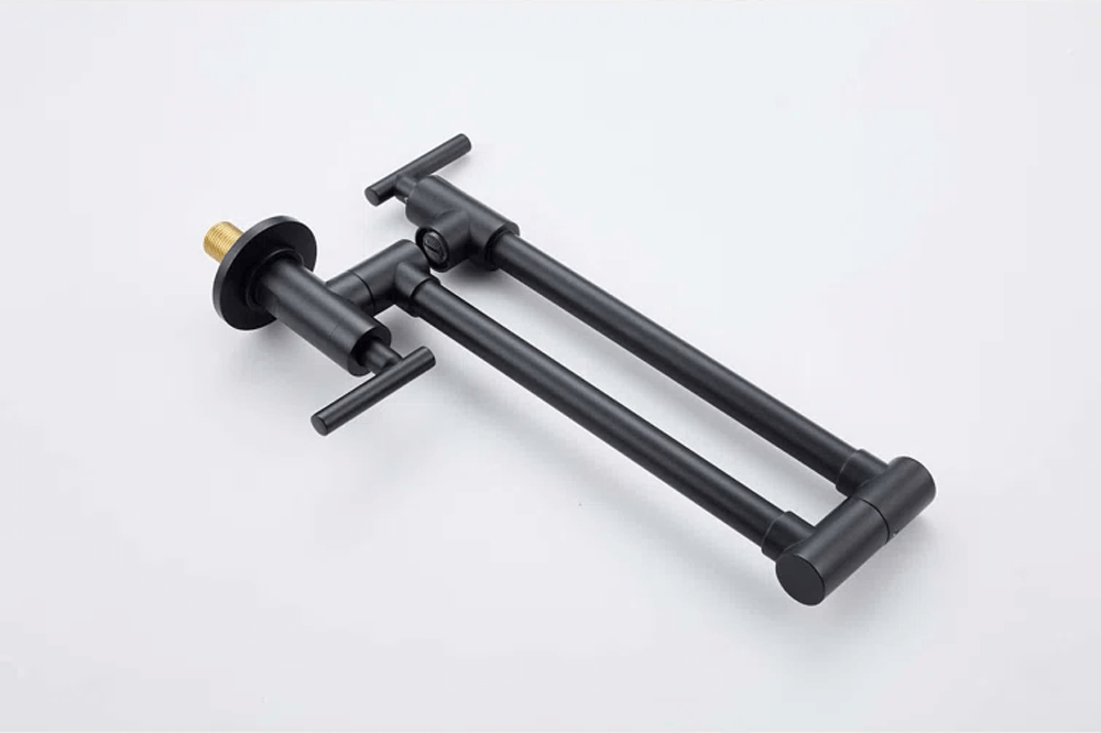 Baterie bucatarie pentru umplere oale Premier Wall Black, montare in perete, pipa pivotanta 180 grade extensibila 61 cm, monocomanda, finisaj negru mat, cartus ceramic