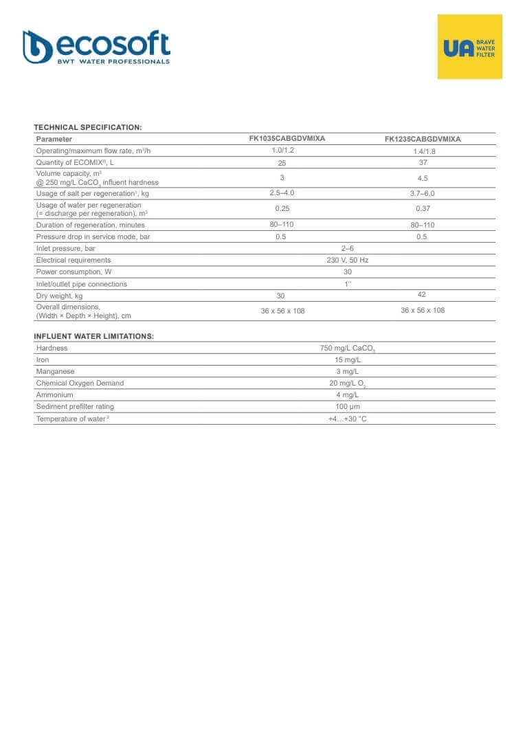 Statie automata de dedurizare Ecosoft Anthracite Gold 250, 25 litri rasina Ecomix A, debit nominal 1.5 m3/h