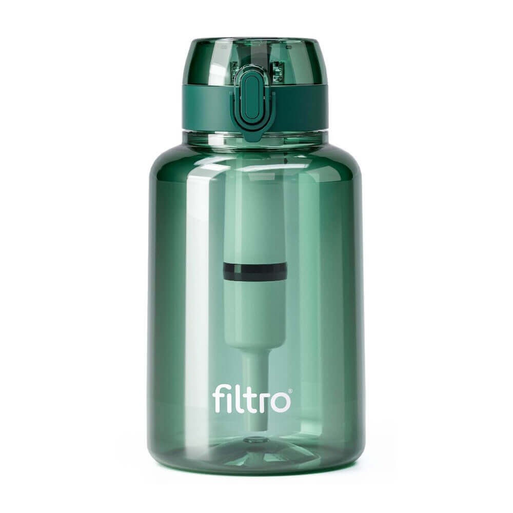 Recipient din tritan FILTRO TRITAN PURE 1000 CB, filtru cu carbune activat, capacitate 1000 ml, BPA Free, culoare verde, spalare manuala
