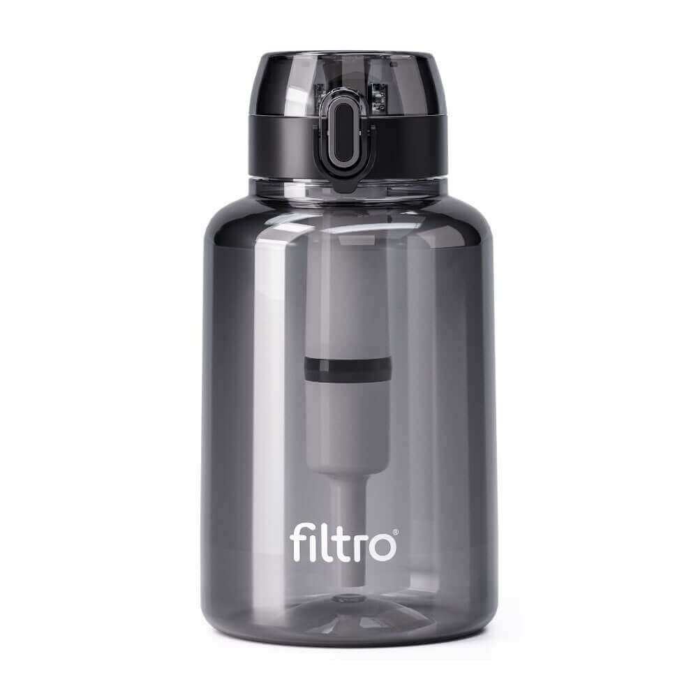 Recipient FILTRO TRITAN PURE 1000 CB, filtru cu carbune activat, capacitate 1000 ml, material tritan BPA Free, finisaj negru