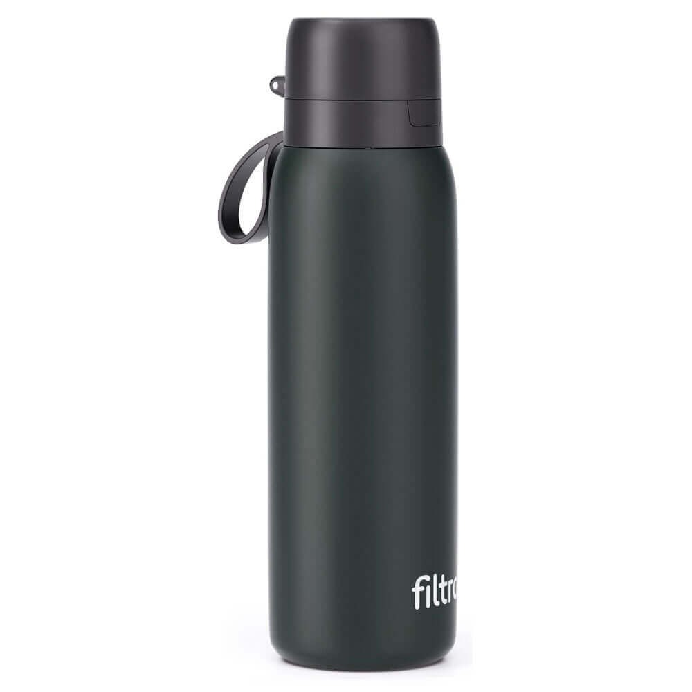Termos cu filtru carbon activ FILTRO Thermo Pure 740 CB, otel inoxidabil cu perete dublu vacuum, capacitate 740 ml, culoare negru