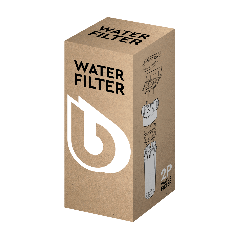 Carcasă filtru apă Ecosoft ECO 2P 9¾, bol PET transparent, racord ¾, inel de centrare pentru cartuș