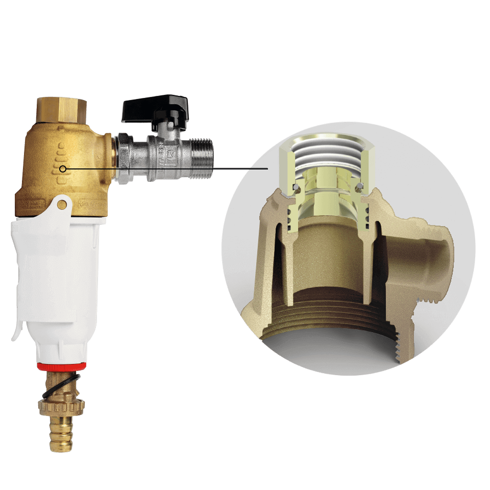 Filtru magnetic cu sita metalica DIMA BRASS, insertie alama, microfiltrare 5 microni, conectare 3/4 inch, pentru instalatii termice