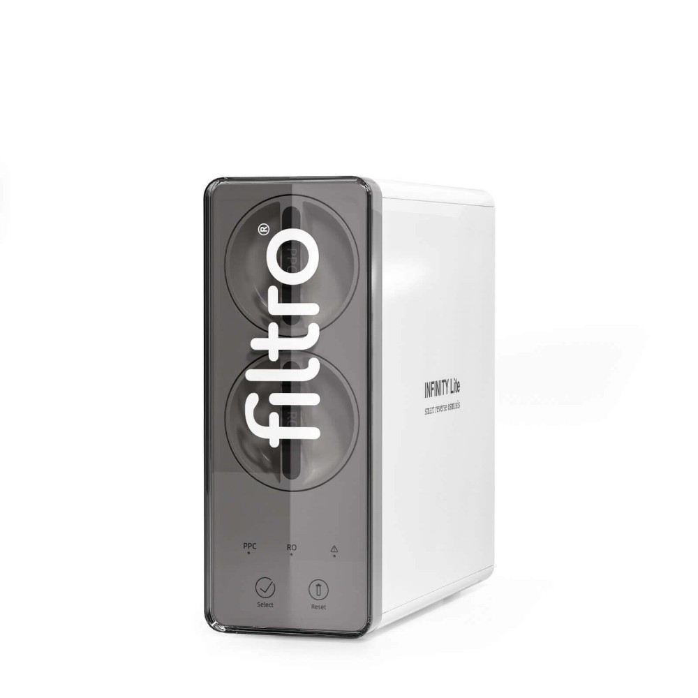 Sistem de osmoza inversa cu debit direct FILTRO INFINITY Lite DF600, capacitate membrana 600 GPD, pompa booster inclusa, 3 stadii de filtrare, fara bazin de stocare, monitorizare TDS apa filtrata